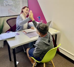 Brain training high five at LearningRx Irvine