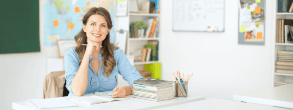 Image of teacher in a classroom