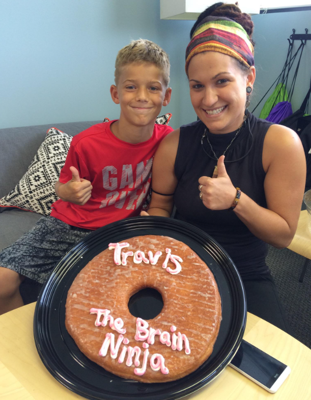 Photo of brain trainer and student at LearningRx Alpharetta