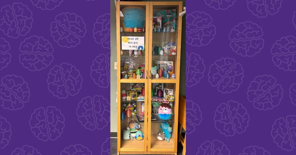 Prize cabinet at LearningRx Shoreview