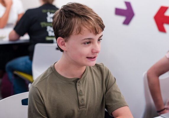 Boy training his brain at LearningRx brain training center