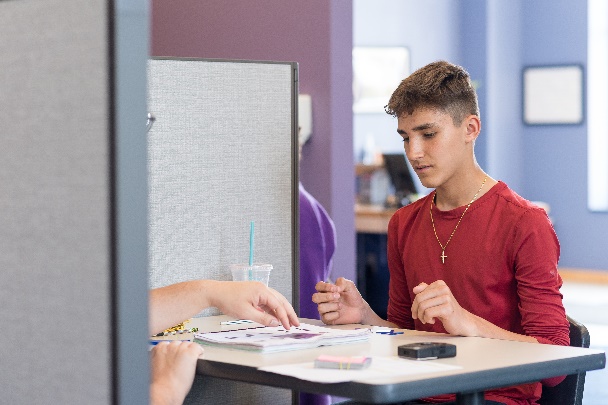 Teen student doing brain training at LearningRx Savage