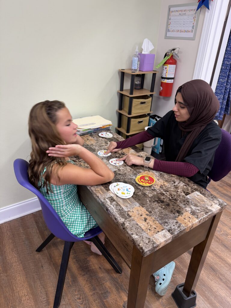 Brain trainer and student working at LearningRx Shreveport