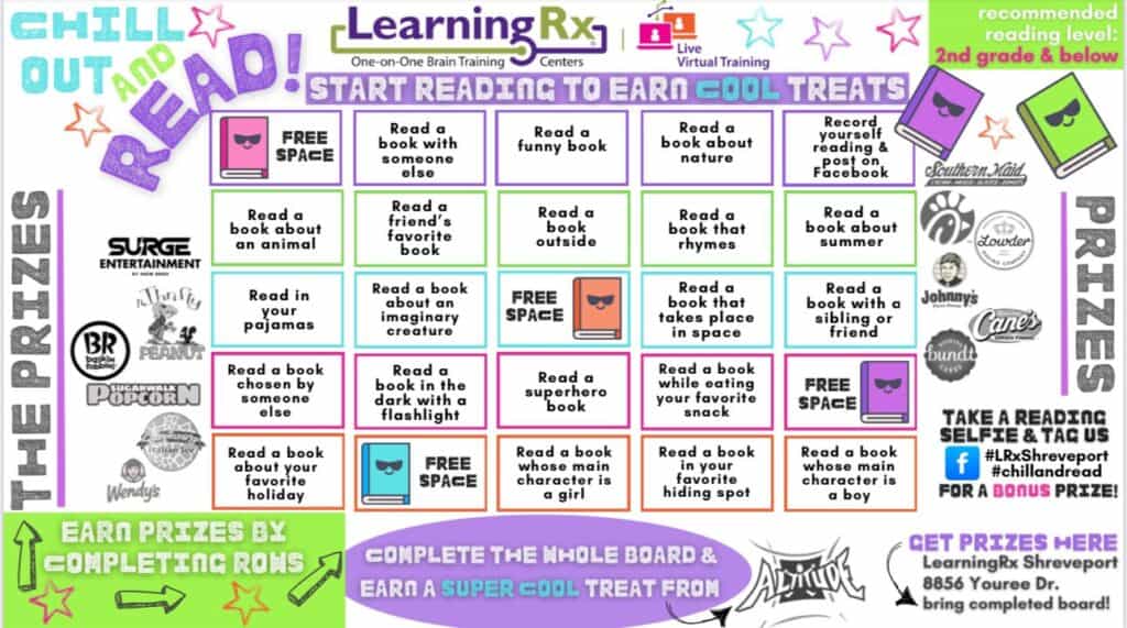 Reading Bingo Board 2nd grade and below