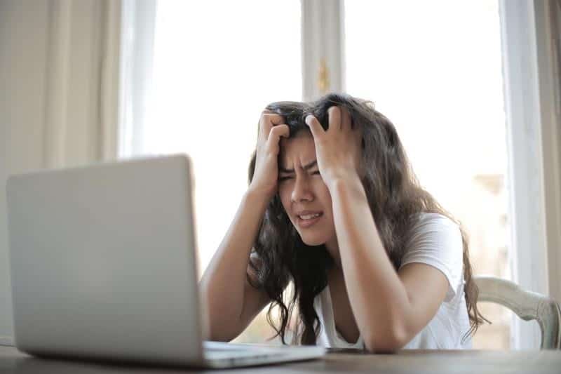 Girl frustrated with home work