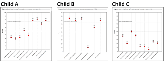 Cognitive Development Skills Profile of 3 Children