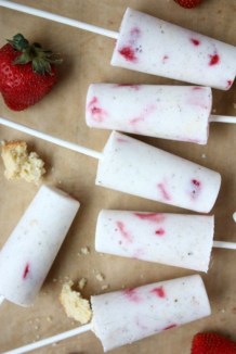 Strawberry Shortcake Greek Yogurt Popsicles